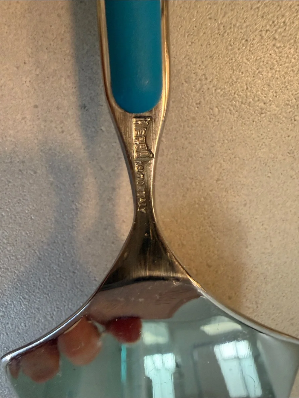 Mepra Blue-Handled Stainless Steel Pie Server